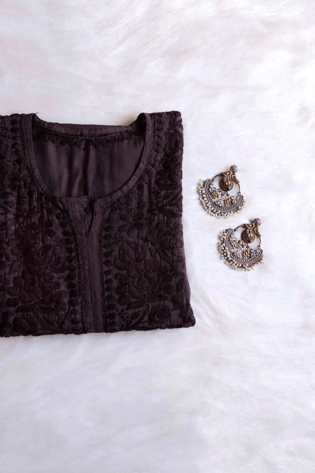 Jannat Chocolate Brown Chanderi Kurta