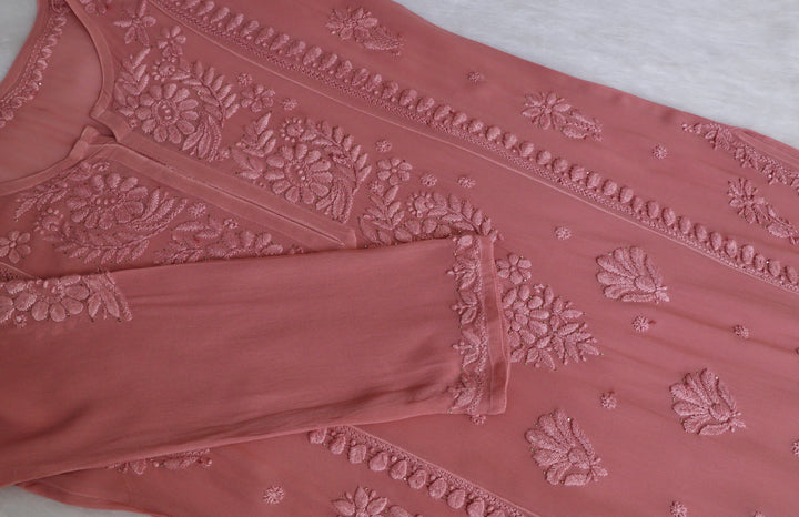 Heer Rose Brown Viscose Georgette Kurta
