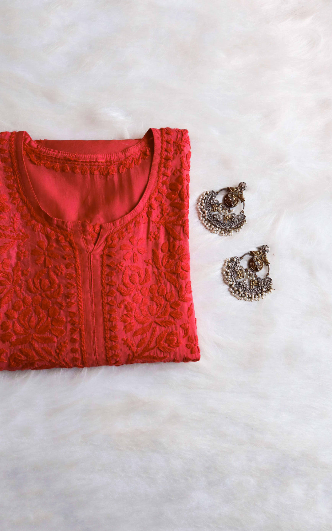 Jannat Rust Chanderi Kurta