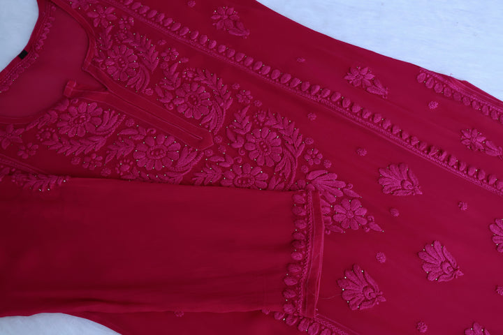 Heer Deep Pink Viscose Georgette kurta