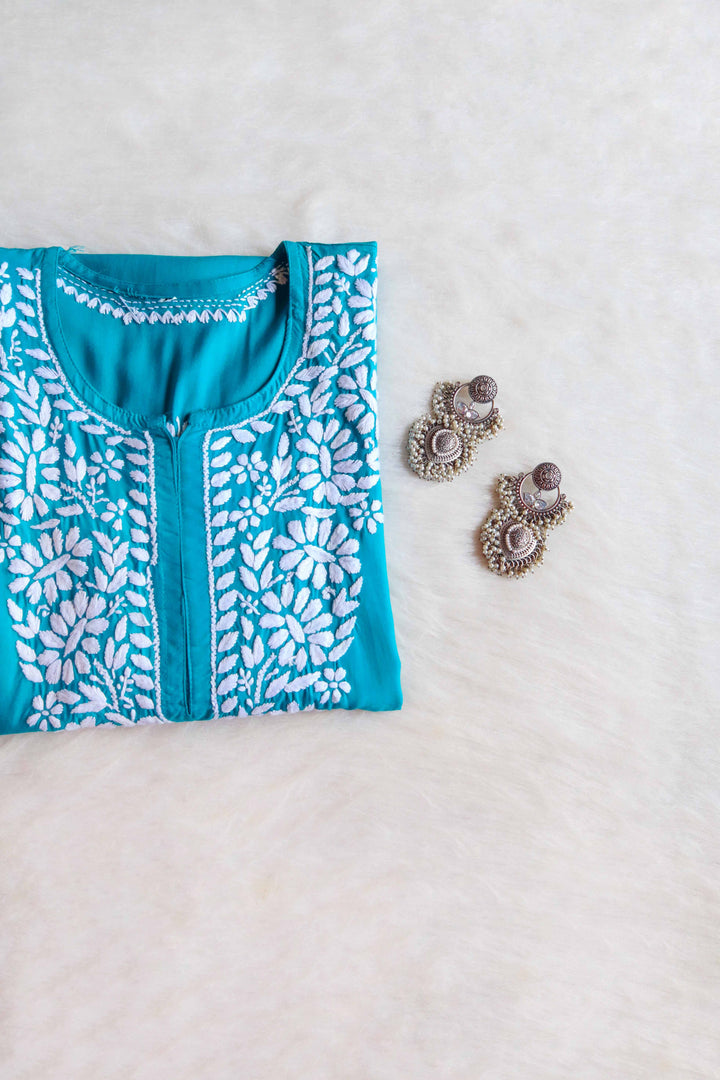 Aayat Ocean Green Long Rayon kurta