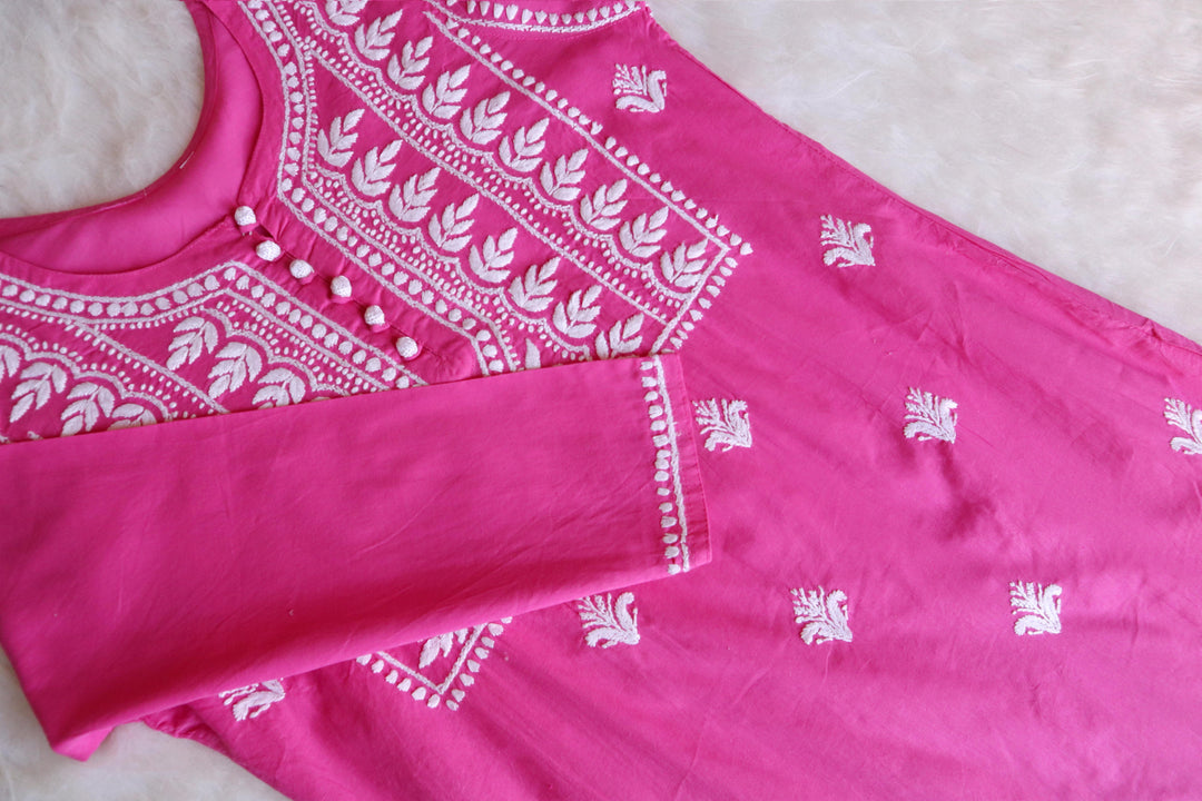 Mehr Pink Long Cotton kurta