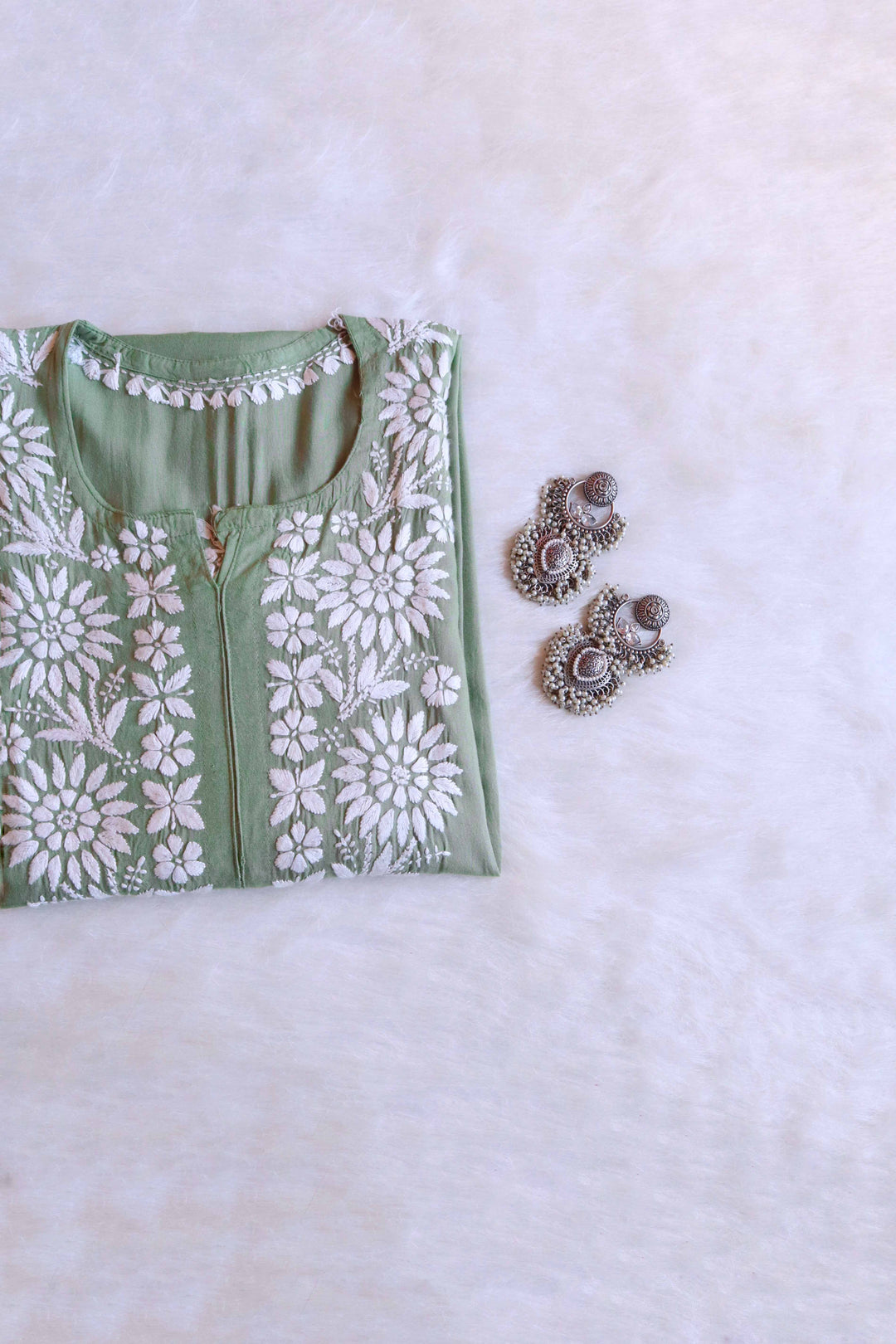 Haya Sage Green Long Rayon kurta