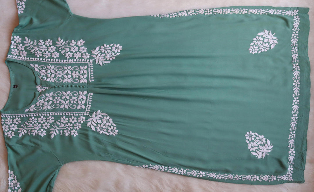 Maahi Sage Green Long Rayon Kurta