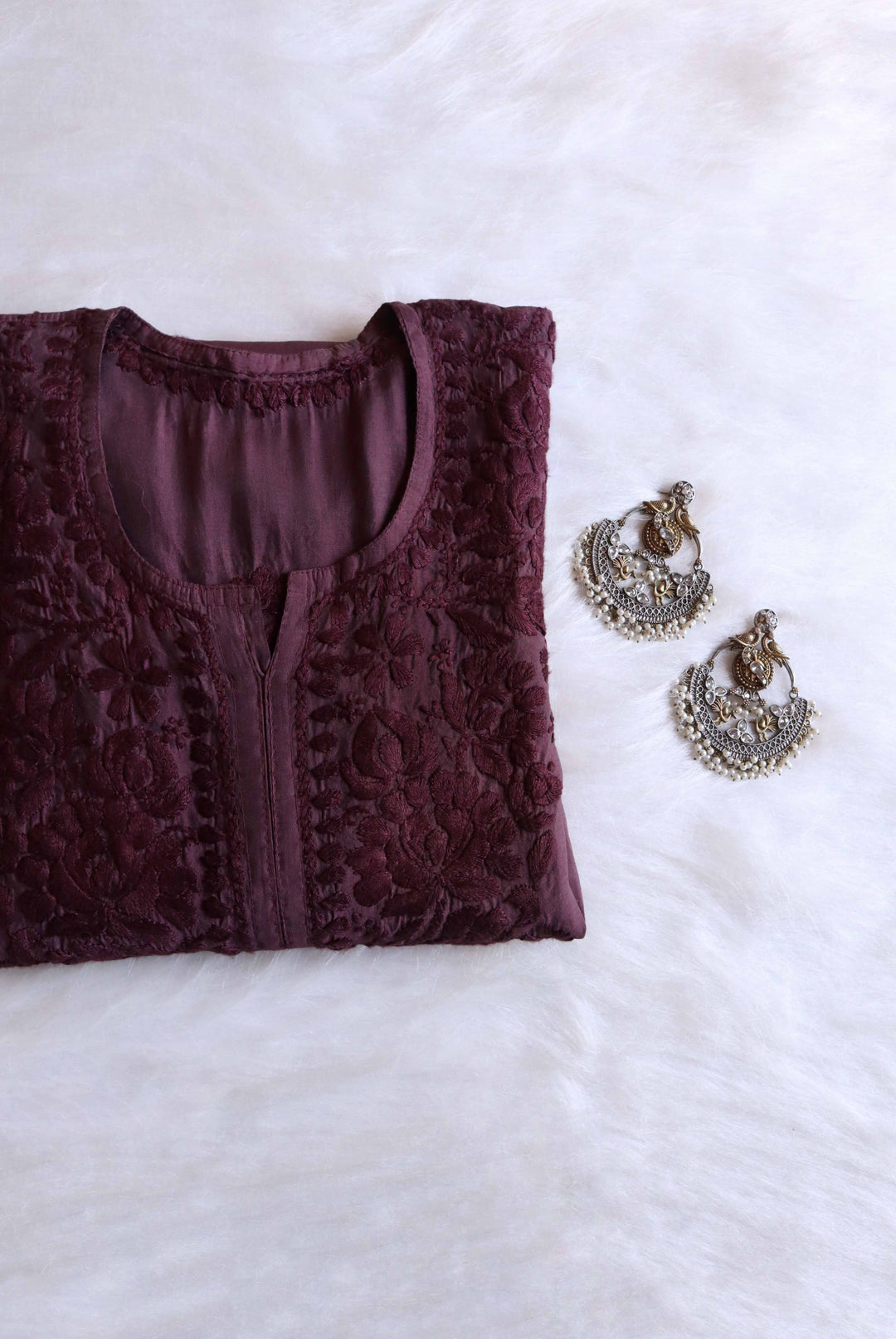 Jannat Smoky Purple Chanderi Kurta