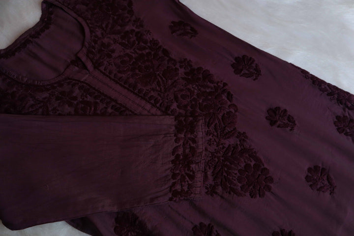 Jannat Smoky Purple Chanderi Kurta