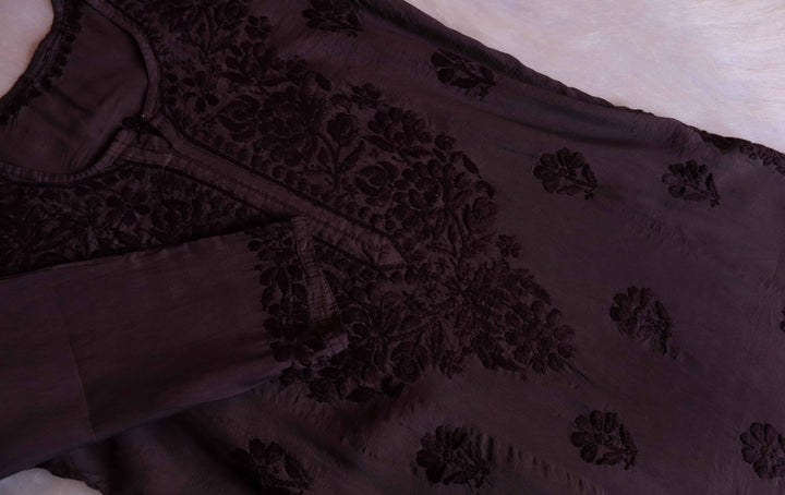 Jannat Chocolate Brown Chanderi Kurta