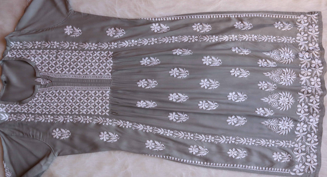 Ayesha Grey Nyra Cut Rayon Kurta