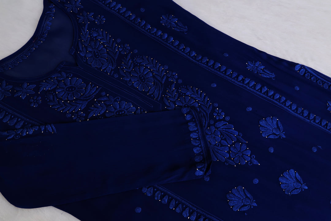 Heer Royal Blue Viscose Georgette Kurta