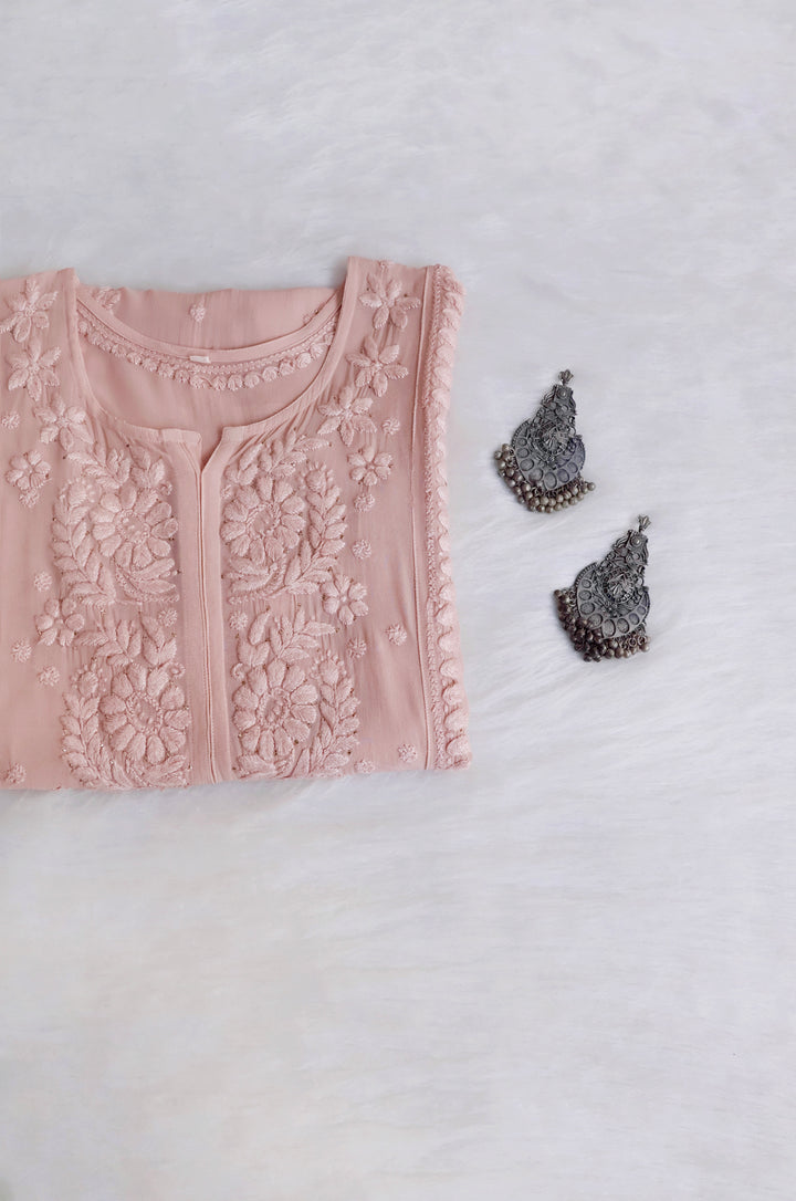 Heer Rose Beige Viscose Georgette Kurta