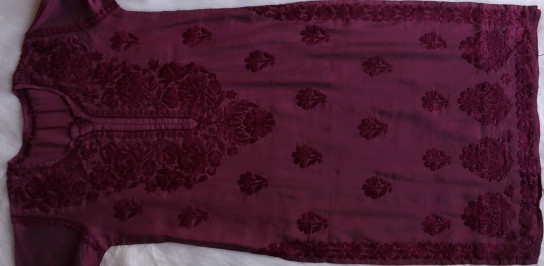 Jannat Plum Chanderi Kurta