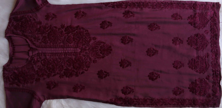 Jannat Plum Chanderi Kurta