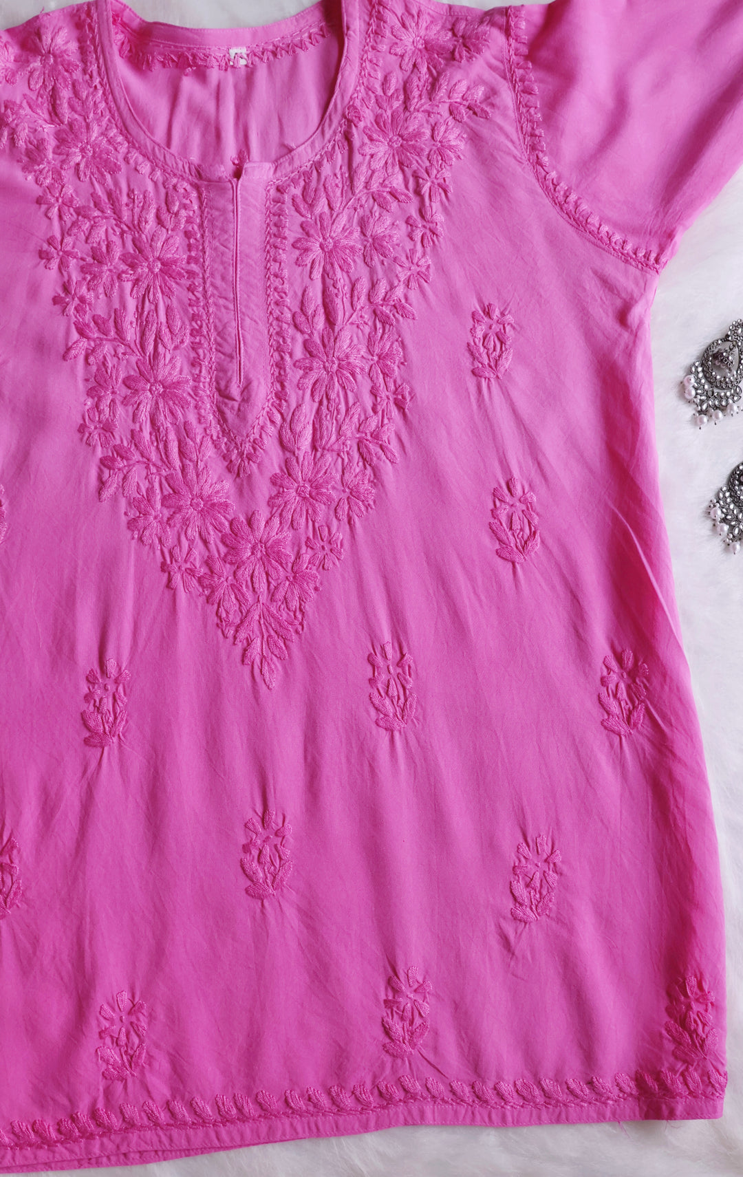 Farhaa Baby Pink Ombre Short Rayon Kurta