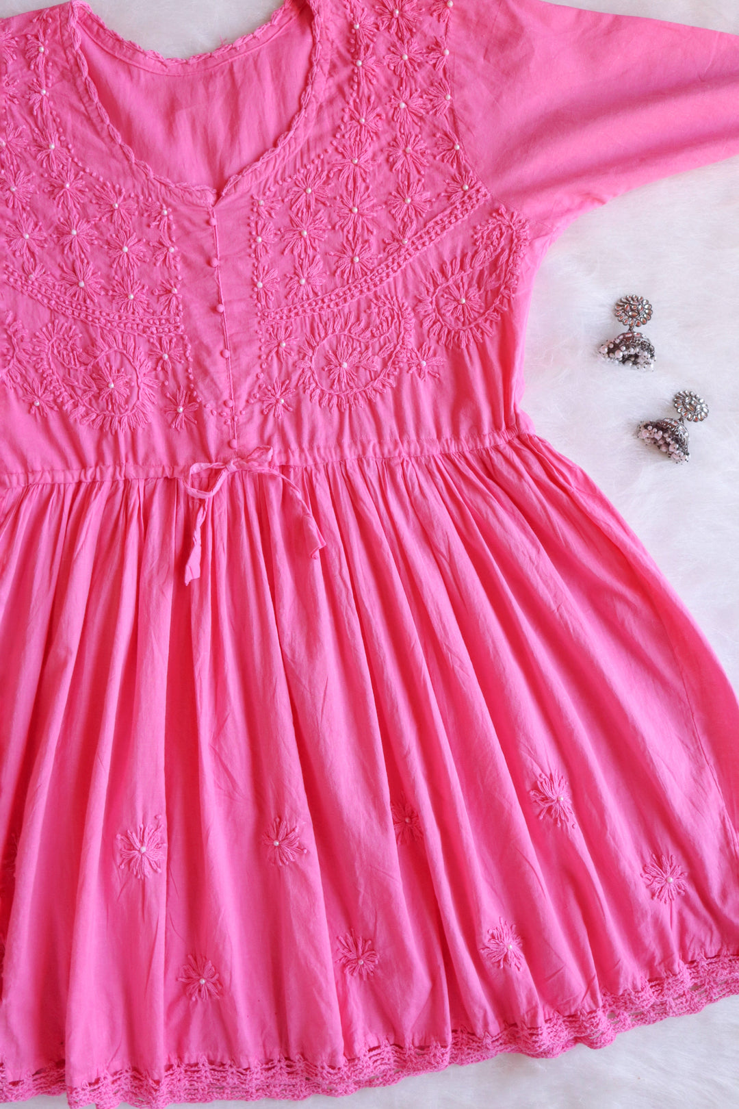 Zohra Pink Pearl short Frock