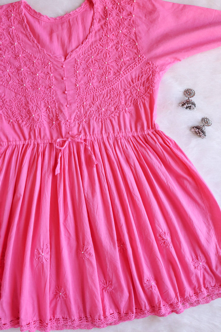 Zohra Pink Pearl short Frock