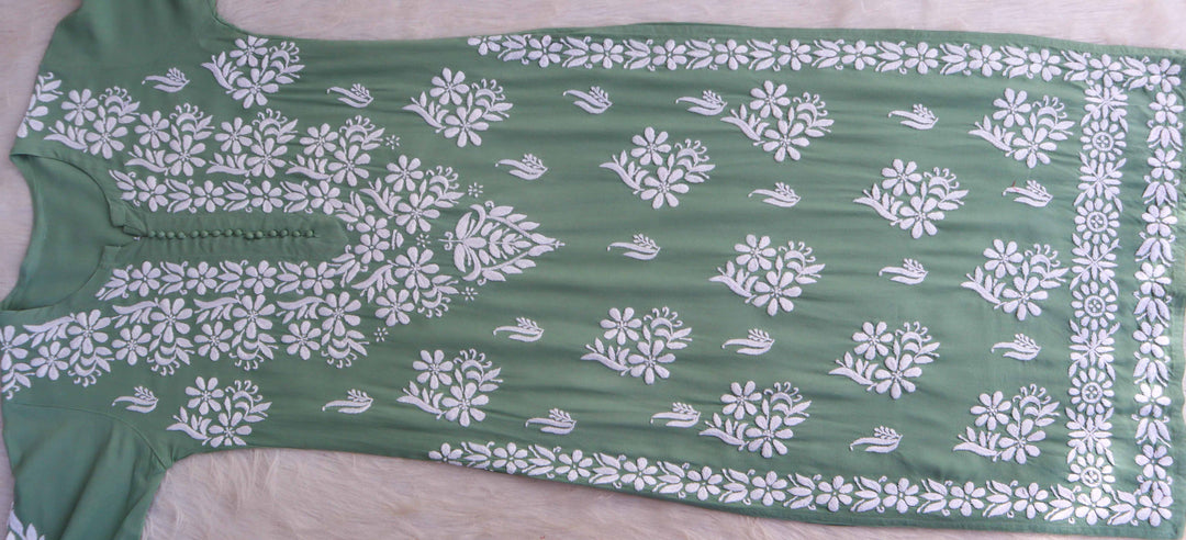 Samara Sage Green long Rayon Kurta