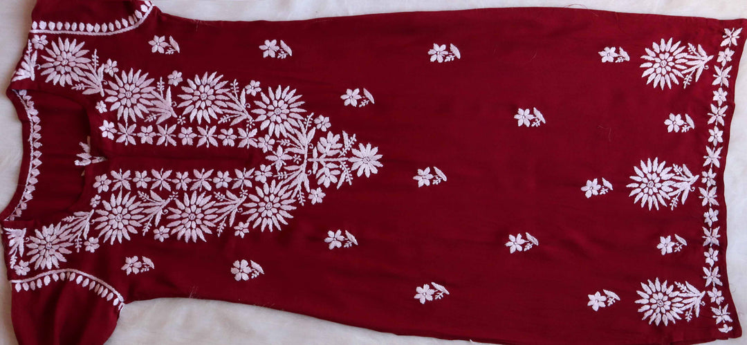 Haya Maroon Long Rayon kurta