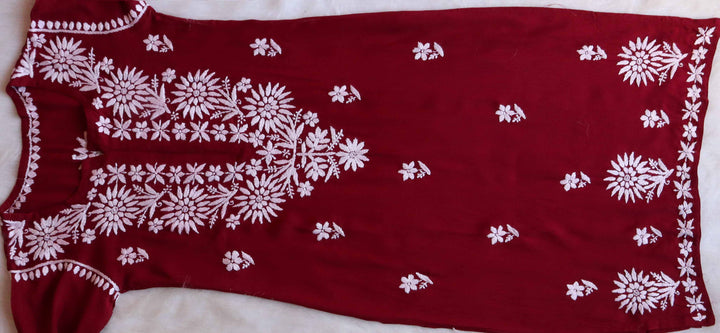 Haya Maroon Long Rayon kurta