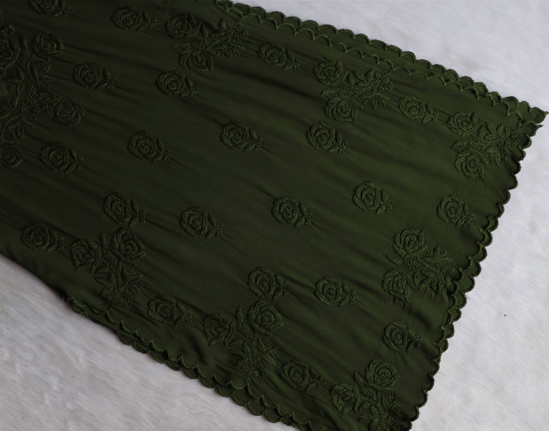 Gul Olive Green Scalloped Rayon set