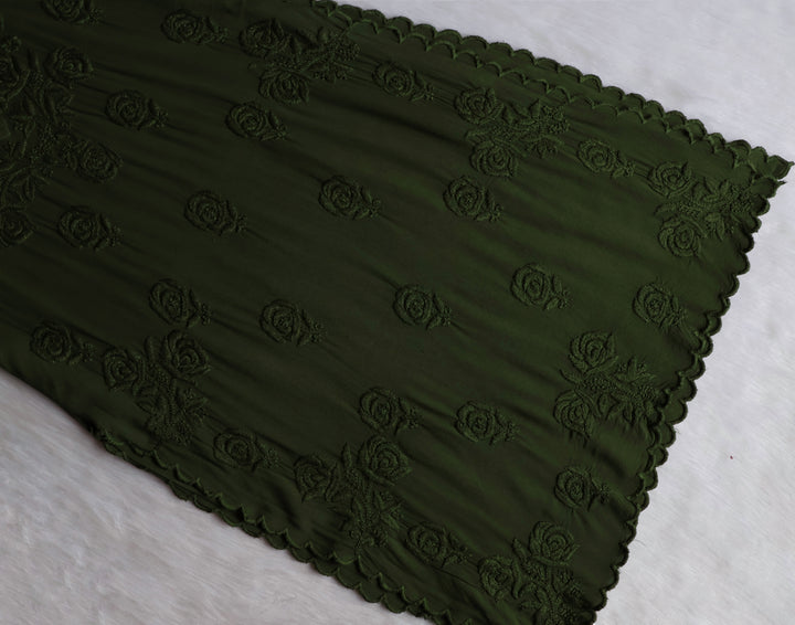 Gul Olive Green Scalloped Rayon set