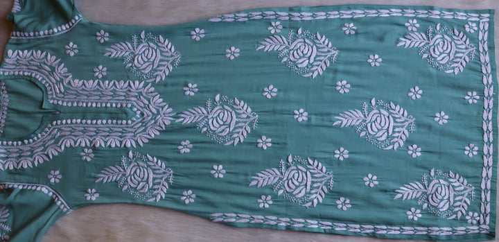 Anaisha Sea Blue Silk Crepe Kurta set