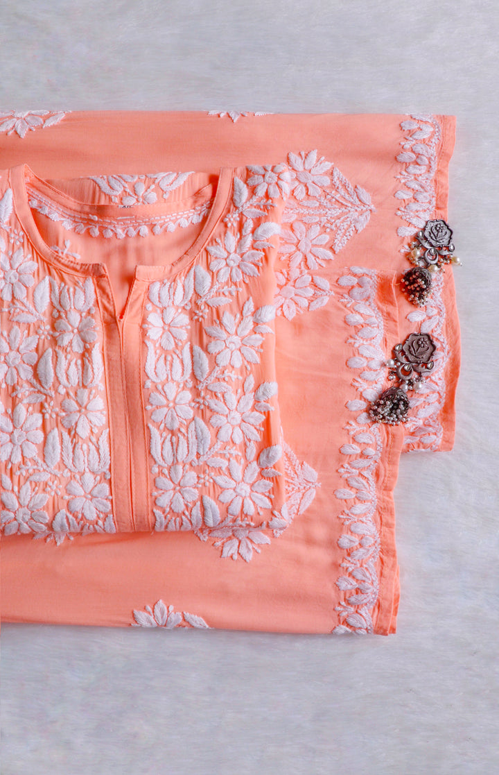 Zahrah Pastel Peach Pure Modal set