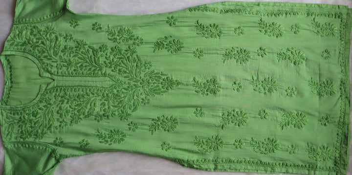 Zenara Green Chanderi Kurta
