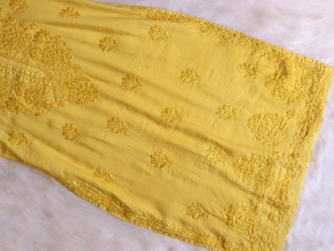 Jannat Yellow Chanderi Kurta