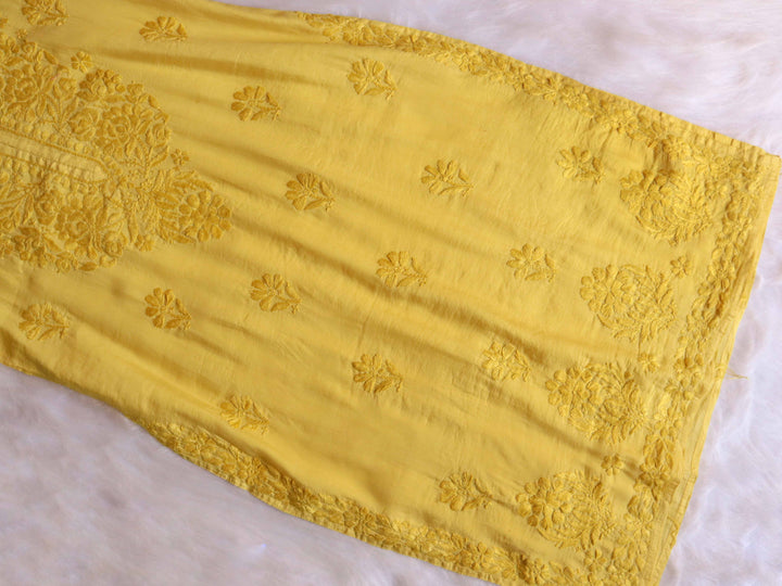 Jannat Yellow Chanderi Kurta