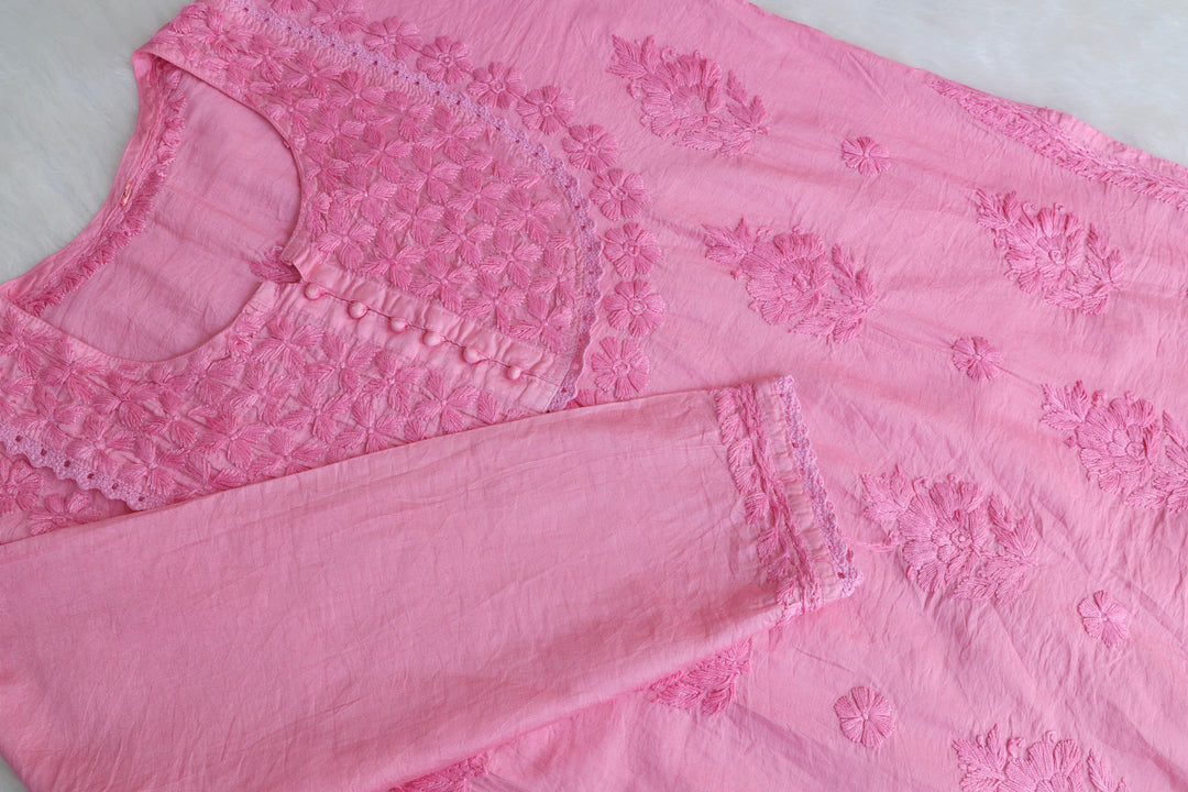 Jannat Baby Pink Short Chanderi Kurta