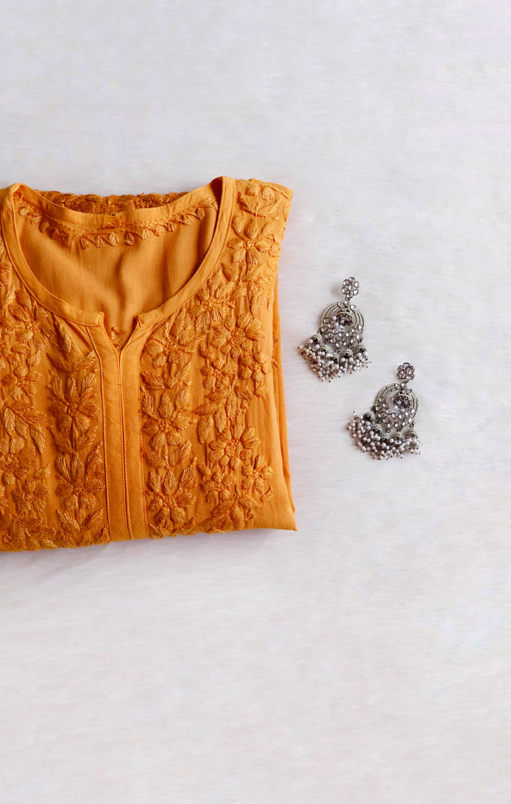 Sarah Mustard Ombre Long Rayon Kurta