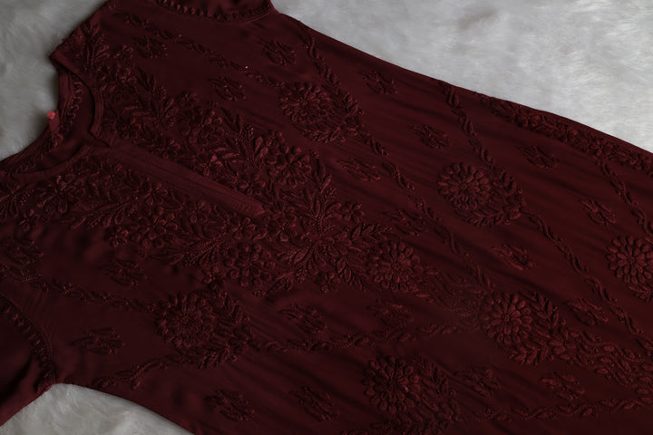 Anam Chocolate Brown Modal Ombre Kurta Pant set