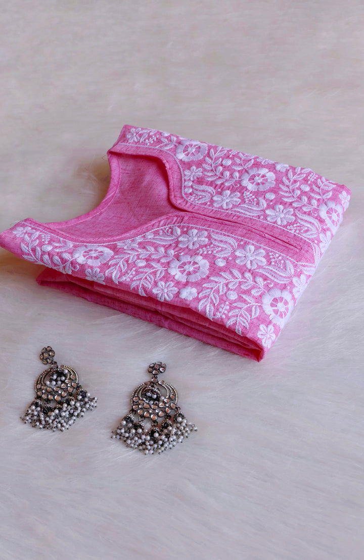 Taraa Baby Pink Cotton Kurta