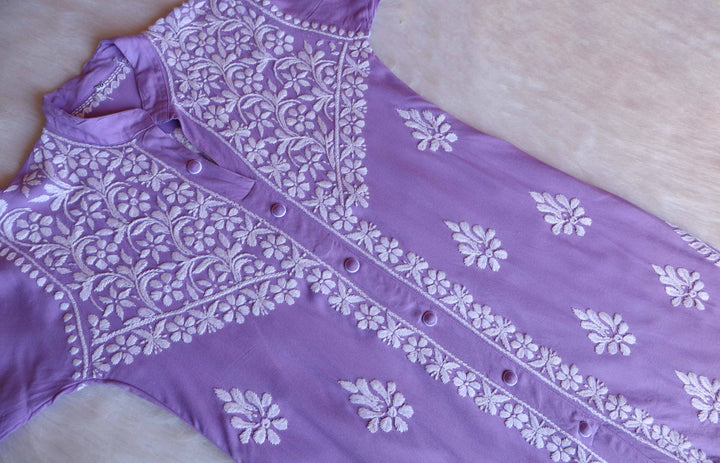 Hayaa Lavender Rayon Coord set