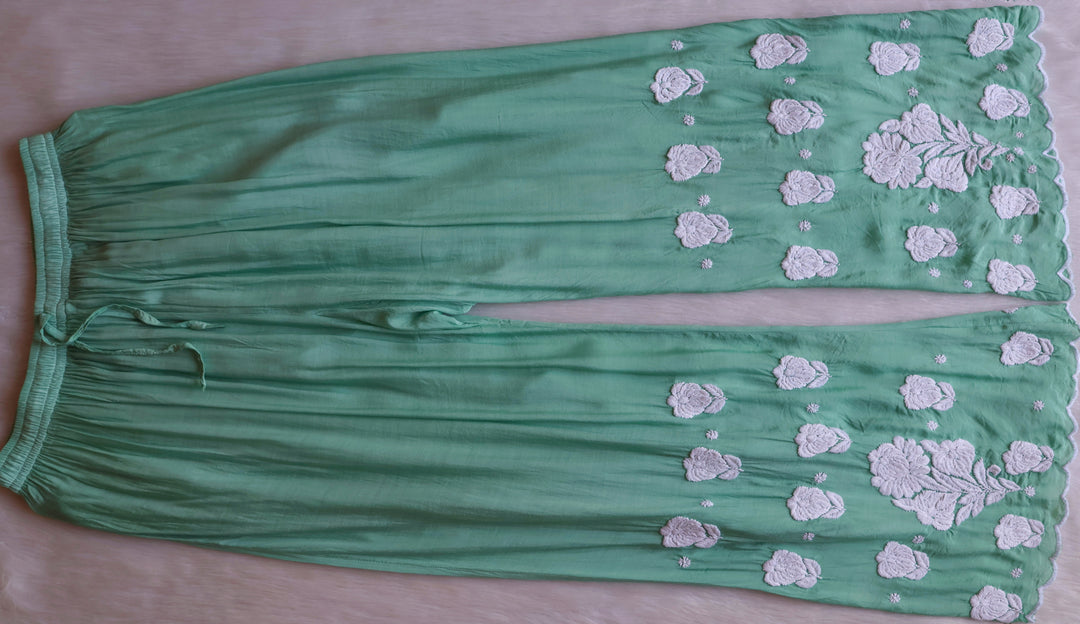 Noor Mint Green 10D Pure Muslin Scalloped Kurta Set