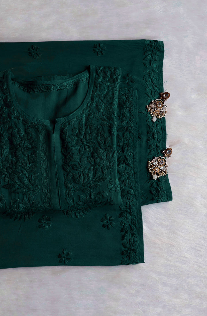 Zobia Deep Green 2 piece Rayon set