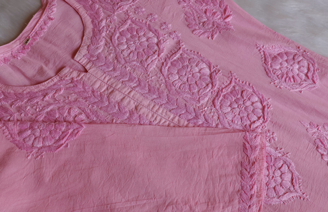 Alfiya Baby Pink Pure Chanderi set