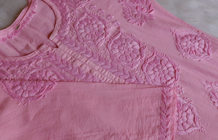 Alfiya Baby Pink Pure Chanderi set
