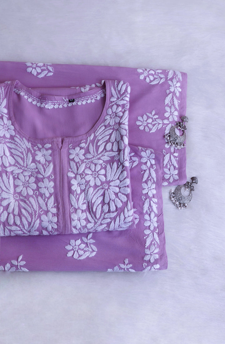 Ayesha Dusty Purple Rayon Kurta Pant set