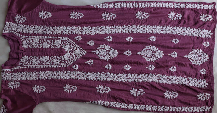 Alizah Dusty Purple Linen Chanderi Mukaish Kurta