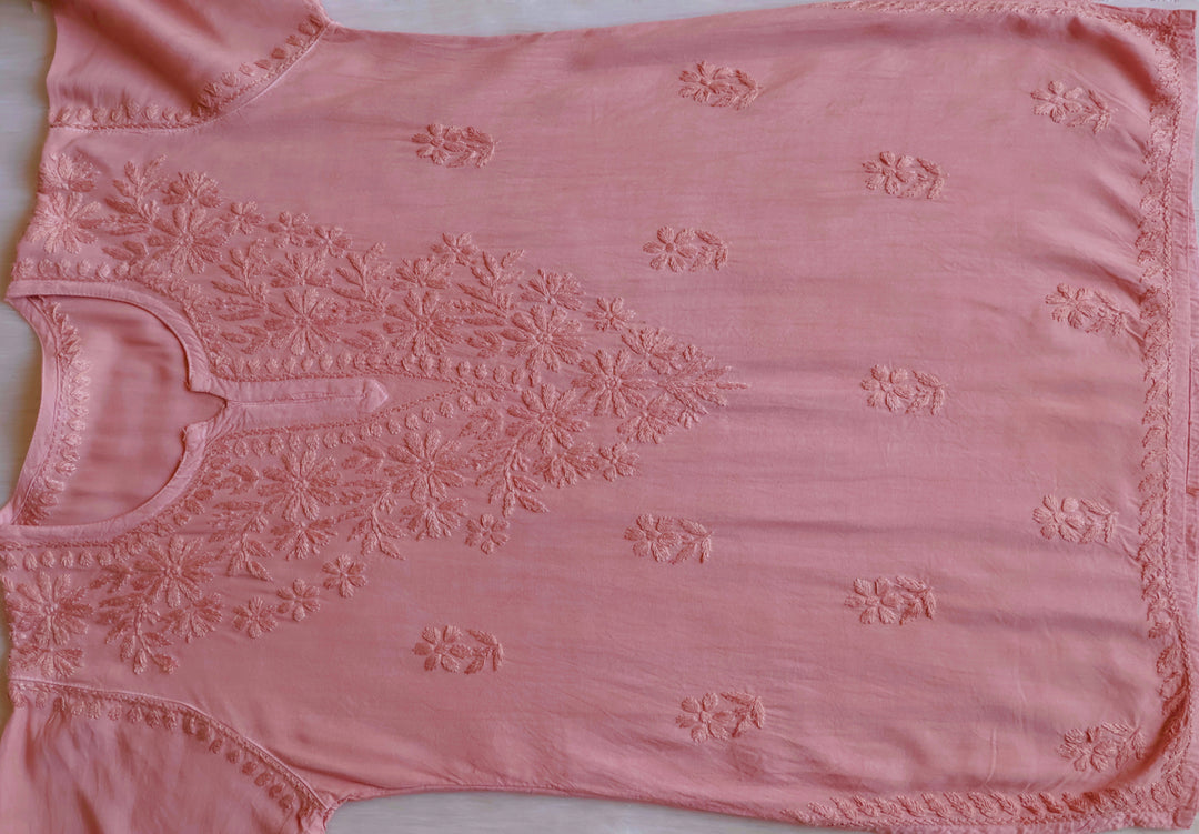 Aliyah Rose Beige Short Rayon Kurta