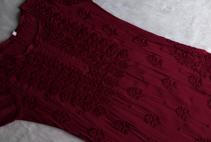 MehrNaaz Plum Pure Muslin Kurta