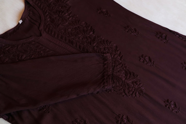 Amirah Chocolate Brown Long Rayon Kurta