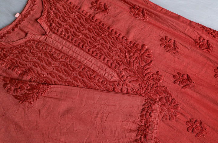 Dilnoor Rose Brown Chanderi Ombre Kurta