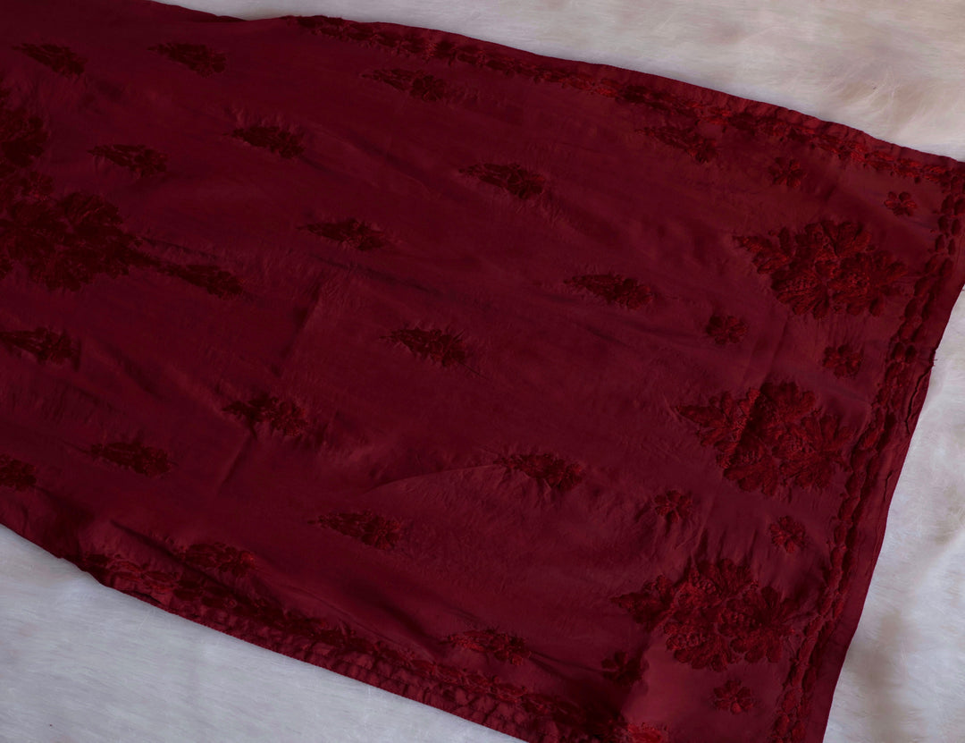 Alanah Maroon Chanderi Kurta