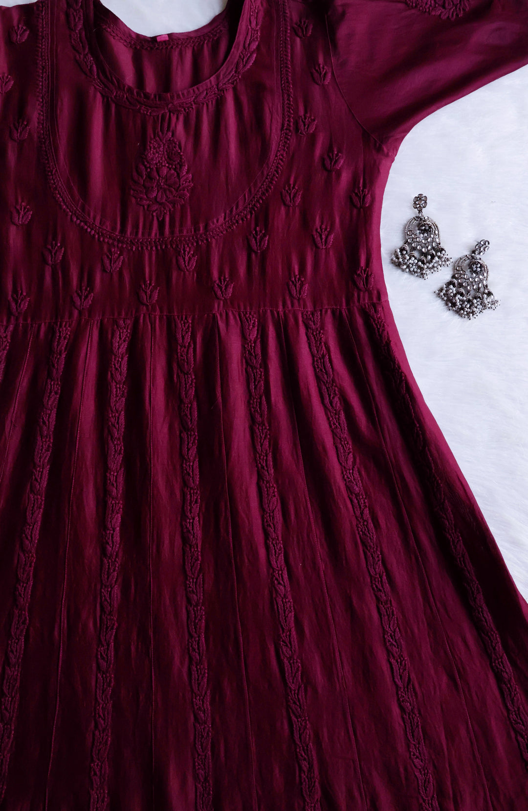 Naqsh Deep Purple Pure Chanderi Silk Anarkali