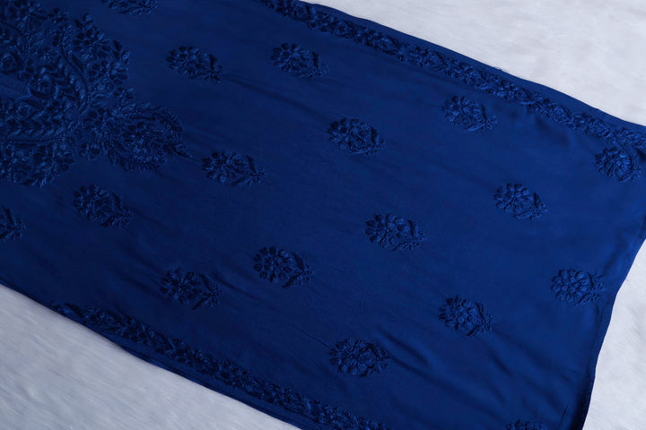 Duaa Royal Blue Long Ombre Rayon Kurta
