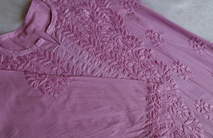 Anah Dusty Lavender Pure Cotton Kurta
