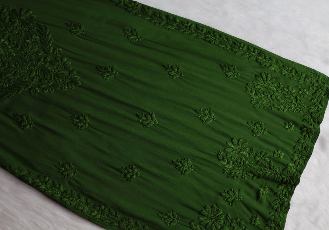 Enaara Deep Green Potli Button Rayon set