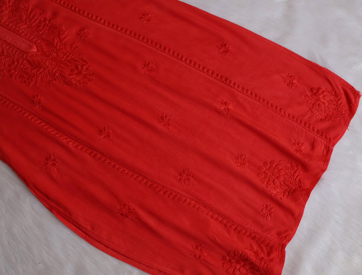 Zainab Coral Ombre Long Rayon Kurta